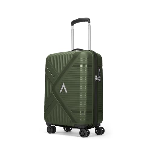 Image of Aristocrat Envoy Cabin Trolley Bag 55cm | Small Hard Luggage | 8-Wheel Suitcase for Travel | Combination Lock with Sturdy Zipper | Polypropylene | 3 Years International Warranty (Green)