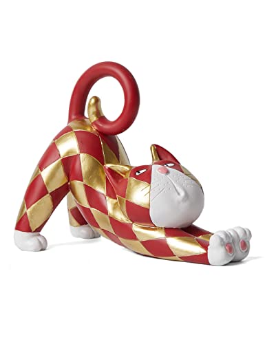 SEINHIJO Cat Figurine Statue Animal Sculpture Modern Home Decor 7.0 Inch