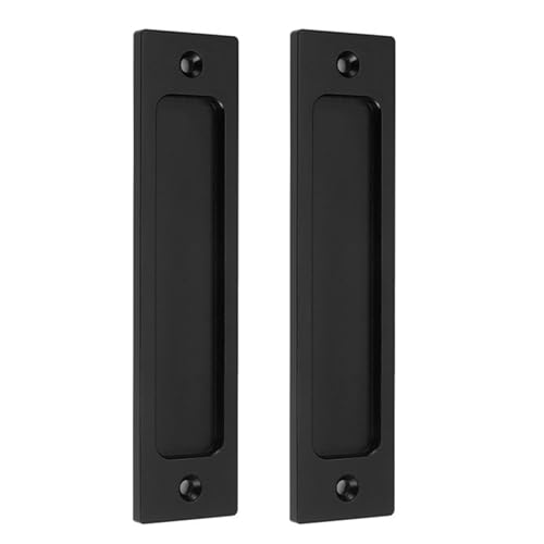 Moosyne 6 Inch Sliding Barn Door Handles,Matte Black 2 Pack