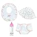 Sophia's 5 Piece Floral Print Sleeper, Bib, Hat, Diaper and Bottle Set for 15'' Dolls, White/Pink