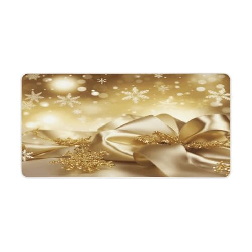 Pad para escritorio grande Gold Silk Navidad impermeable miniatura 1