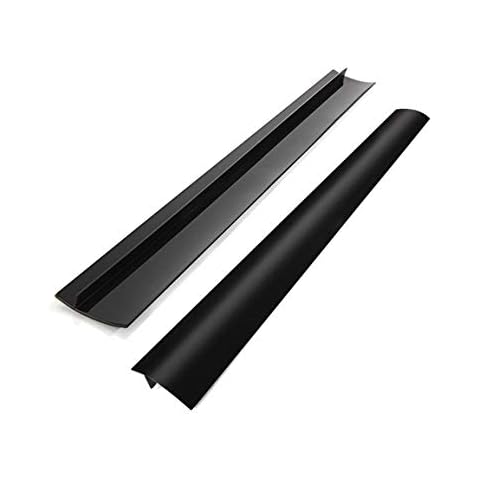 Stove Counter Gap Cover.Heat Resistant and Widely Used in Kitchen Stove, Oven, Washer, Dry Cleaning Machine. Especially Kitchen Stove Gap Filler Cover & Spill Guard. (Set of 2, Black) (2.2''Wx25''L) Cover