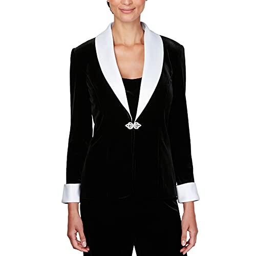 Alex Evenings Women's Jacket and Scoop Tank Top Velvet Twinset Petite Regular