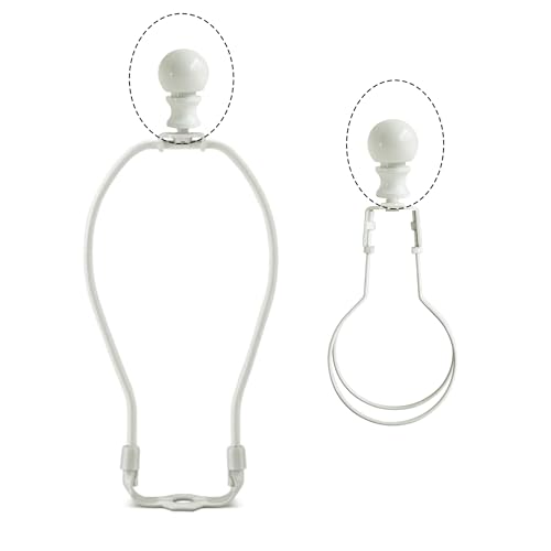 Image of GY & CK Ball Lamp Finials Lampshade finial Tops for Lamp Shade Harp Lamp Finial Knob Lamp Parts and Lighting Accessories Shade Finials White 2 Pack