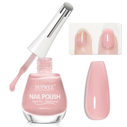 SUPWEE Quick Dry Regular Nude Nail Polish Non Gel, Help Nail Hardener, Strengthener, Strong and...