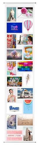 Tendfinding - Cortina fotográfica (10 x 15 cm, retrato y paisaje para 20 fotos, transparente con barra metálica para colgar