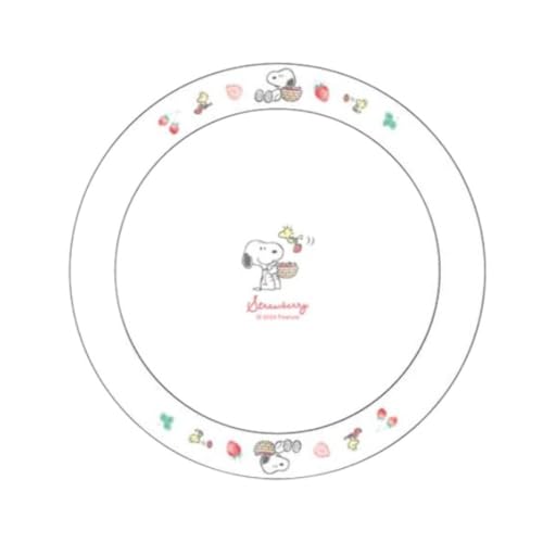 ???????(Marimocraft) Marimo Craft SPIK-304 Snoopy Curry Plate, Strawberry, 8.3 x H1.6 inches (210 x 40 mm)