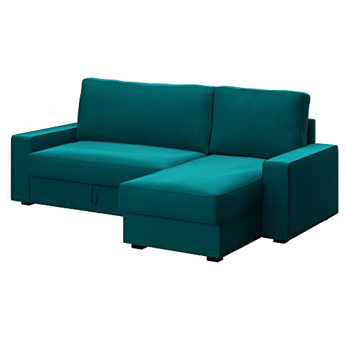 Soferia Funda De Repuesto Compatible Para Vilasund Sofá Cama Con Chaiselongue, Tela Elegance Turquoise, Turquesa Soferia Funda De Repuesto Compatible Para Vilasund Sofá Cama Con Chaiselongue, Tela Elegance Turquoise, Turquesa