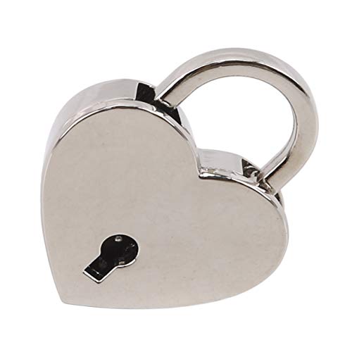 Image of EJY Retro Mini Love Heart Shape Padlock Suitcase Luggage Lock with Keys for Gym,Sports,Employee Locker,Outdoor,Silver