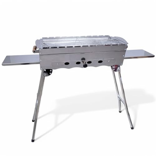 Mangal Khan Edelstahl rostfrei Schaschlik Grill mit Grillrost Mangal Khan Edelstahl rostfrei Schaschlik Grill mit Grillrost