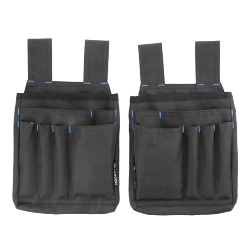 HÖGERT TECHNIK - Werkzeugtasche Gürteltasche Handwerker Tool Pouch Werkzeug-Holster Gürtelwerkzeugtasche ELTA aus Oxford 600D mit 7 Fächern für Bau Montage und Reparatur im praktischen 2er-Set