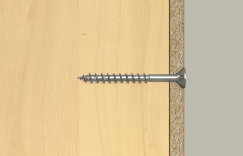 fischer Spanplattenschraube PowerFast II CTP 5,0 x 120 A2 100, Senkkopf, Innenstern-TX-Aufnahme, Teilgewinde, Edelstahl A2… – Ansicht 2