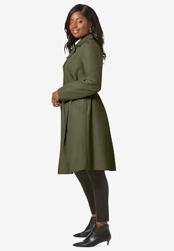 Jessica London Women's Plus Size Pleated Trench Coat3