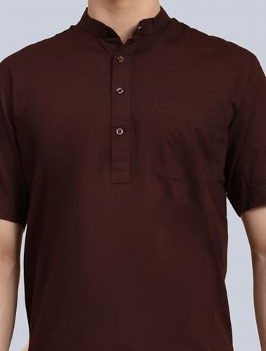 Image of SKAVIJ Men's Cotton Tunic Casual Short Kurta Top Regular Fit