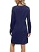 Sampeel Dresses for Women with Side Split Long Sleeve Soft Fashion Tshirt Dress Business Casual Outfits Navy Blue S