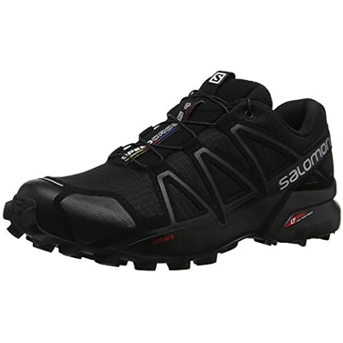 Salomon Speedcross 4 Men's Trail Running Shoes, Offering Aggressive Grip, Precise Foothold, and Lightweight Protection, Black, 9 Cover