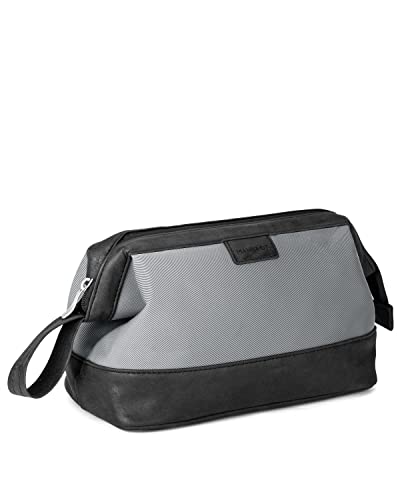 MANSPOT Toiletry Bag for Men, Travel Toiletry Bag Men Organizer, Water-resistant Toiletries Organizer for Men Accessories, PU Leather with Large Capacity Shaving Kit for Men