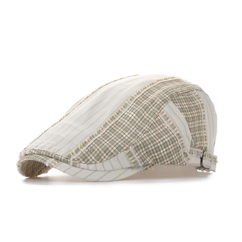 Hearda Gorra Plana Invierno para Hombre y Mujer, Gorra Gatsby Casual Vintage Hombre Boina Beret Ligera Confort Boina Plana Caballero para Otoño e Primavera (GW28 Caqui,Talla única)
