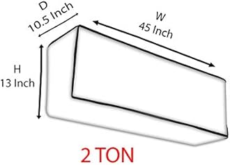 Da Anushi Split Ac Cover Indoor Unit For 2 Ton Capacity Ac, All Weather Polyester Cover / Attractive Digital Prints / Dustproof / Water Resistant Ac Cover (Grey Black Flower)