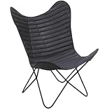 fauteuil style butterfly  Tresice france Fauteuil Butterfly en Cuir Noir