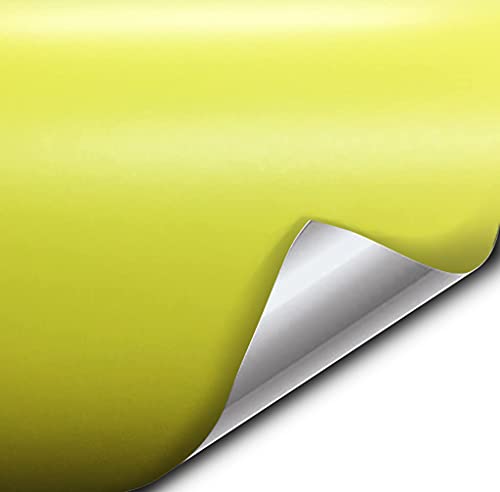 Vinyle jaune métallisé mat VViViD+ avec technologie anti-bulles pour covering thermoformable