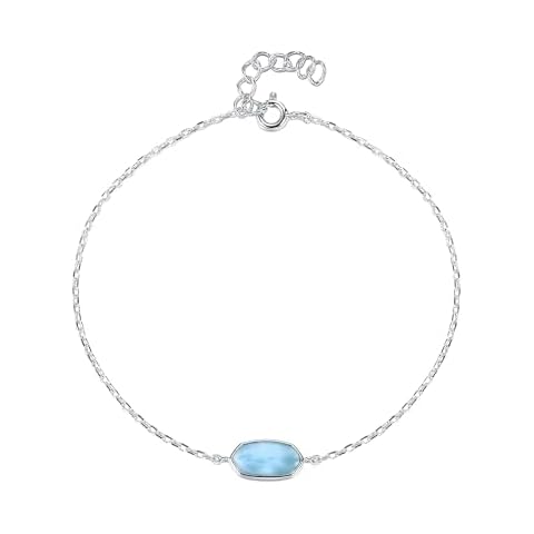 MDFUN 925 Sterling Silver Larimar Bracelet Cover