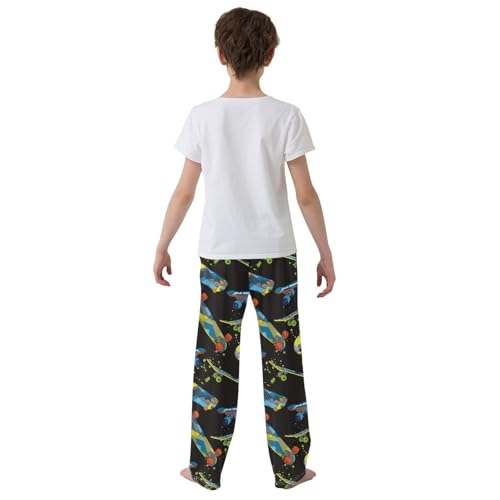 ZZKKO Bright Abstract Skateboard Boys Pants for Kids Jogger Pants with Pockets S-XL3