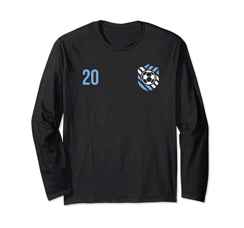 Flag Argentina Long Sleeve T-Shirt, Black