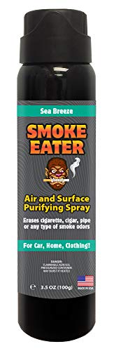 Smoke Eater - Breaks Down Smoke Odor at The Molecular Level - Eliminates Cigarette, Cigar or Pot Smoke On Clothes, in Cars, Homes, and Office - 3.5 oz Travel Bottle (Sea Breze)
