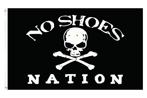 No Shoes Nation Flag - Bandera de poliester de calidad con ojales de laton de 3 x 5 pies, bandera de barco sin zapatos