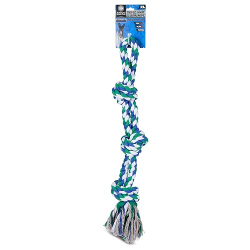 AMERICAN KENNEL CLUB AKC XL Rope Tug Toy – Heavy-Duty 3 or 6 Knotted Dog Rope – Durable Chew & Tug Toy for Large Dogs – Promotes Dental Health