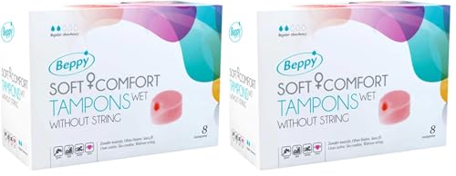 Beppy Soft Comfort- Tampones con recubrimiento lubricante, (1 x 8 piezas) (Paquete de 2)
