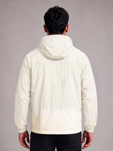 Image of CHKOKKO Windcheater Jacket For Men With Hood UPF 50+ UV Sun Protection | Lightweight Breathable Water-Repellent Windbreaker | Nylon Fabric Outdoor Running Biker Dailywear Jacket