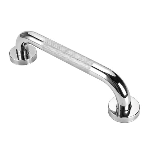 Kibath L224541 Asa de Seguridad Antideslizante 40cm de Acero Inoxidable 304 con Acabado en Cromo Brillo y 6 Puntos de Anclaje, Tacos y Tornillos incluidos