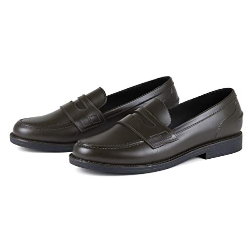 [サンエープラスフェミニン] レインコインローファー 防水 晴雨兼用 3552 レディース ダークブラウン M(23.5 cm~24.0 CM)