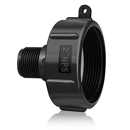 YiePhiot 275 330 G IBC Tote Drain Adapter Fine Thread 2" NPS Female x 3/4" BSP/NPT Male Water Hose Male Adapters G Hose Tote Food Grade Adapter Garden Hose Drain Plug Connector (2"NPS, F. ine-Gewinde) Cover