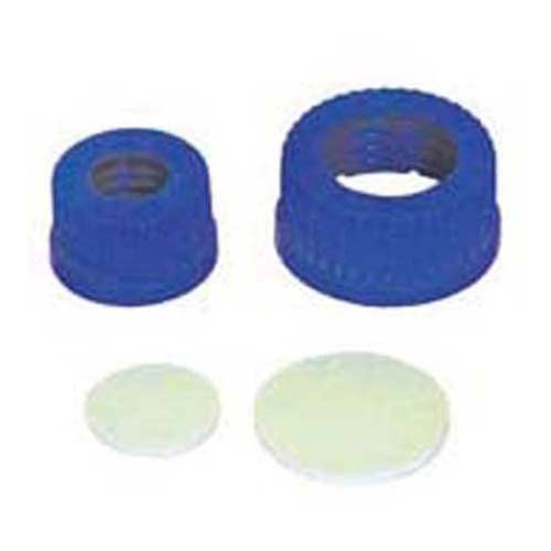 5637-00010 Polypropylene Open Top Cap, Blue, 45mm Cap Size (Case of 10)