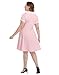 HDE Plus Size Peter Pan Collar Dress Fit and Flare Collared Casual Skater Dress Pink