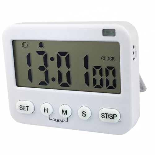 HOODANCOS Temporizador Digital de Cocina con Gran Pantalla LED Modo Vibración Silencioso Aviso Luminoso y Alarma Práctica para Cocina Ejercicio y Recordatorios Diarios