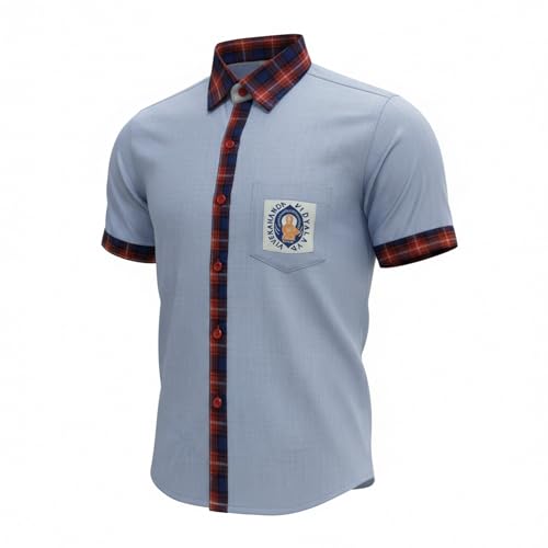 Image of AMBIKA STORES & READYMADES School Uniform for kids | Formal Uniform Shirts for Boys /Girls | Readymade Stitched Shirt for Students