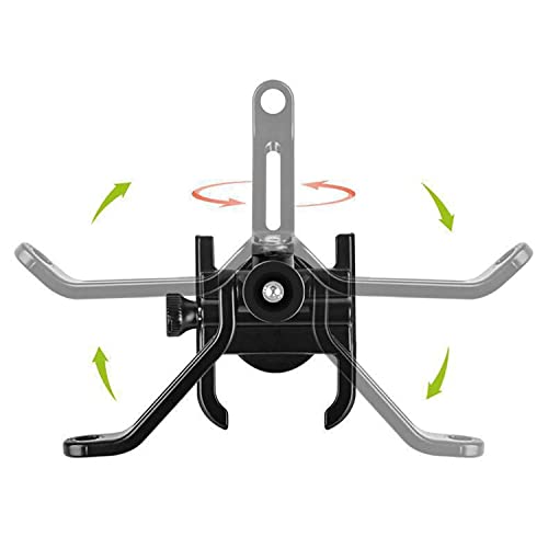Image of DCZ Full Metal Body Bike & Scooty 360 Rotating Mobile Holder Stand for Bike, Scooty, Bicycle | Anti-Vibration /Shake Pads | Mobiles Size Upto 6.5 inch Inch - Black