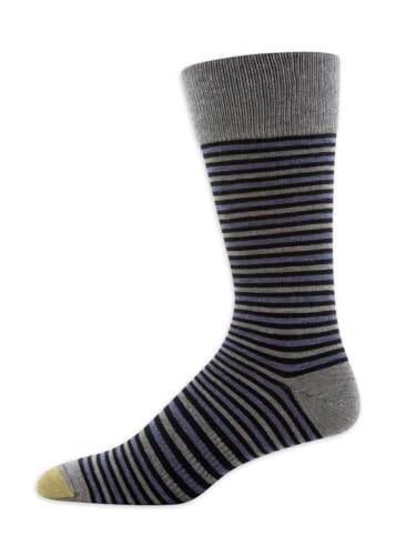GOLDTOE Hampton Men's Gold Toe Dress Stripe Dots Crew Socks 3 Pack Size 6-12, Navy2