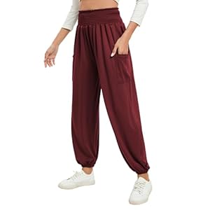 Famulily Damen Yoga-Sweatpants mit Taschen Casual hohe Taille Sport Haremshose Comfy Lounge Pants S-XXL