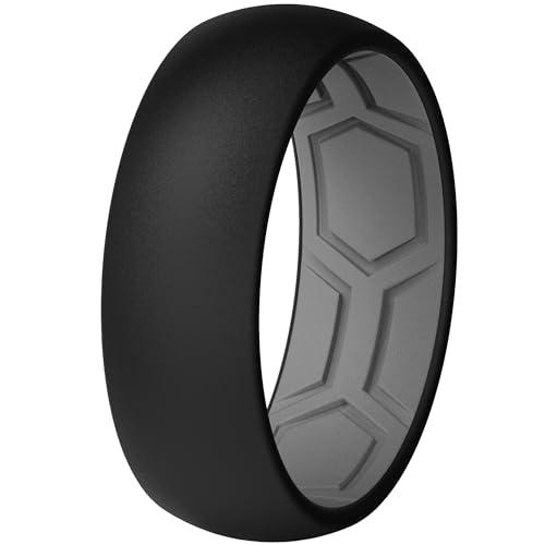 ThunderFit Unisex Silicone Wedding Rings - Rubber Engagement Bands, 1.8mm Thick, 8mm Wide