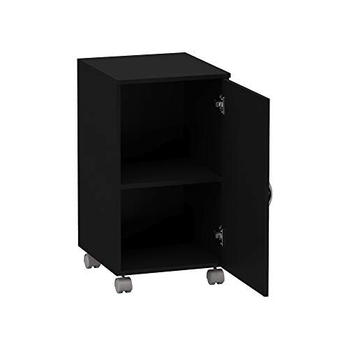 Armário Baixo Multiuso 74Cm 1 Porta C/Prateleira Preto
