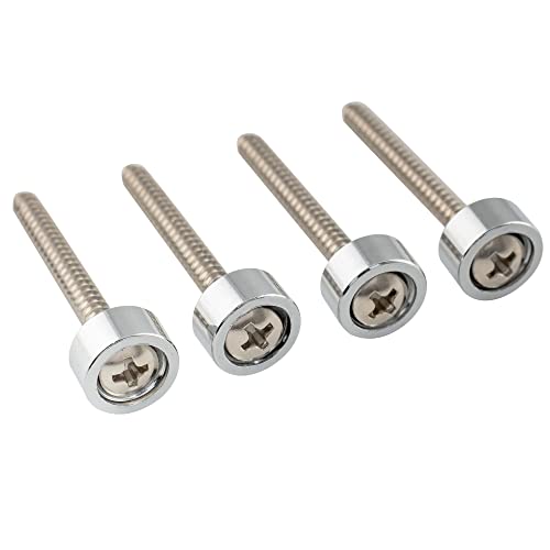 Musiclily Pro 12mm Steel Guitar Neck Mounting Ferrules Neck Joint Bushings and Bolts for Electric Guitar Bass Chrome (Set of 4)