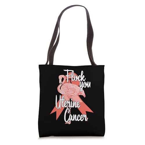 Bolso tote Flock You Uterine Cancer Flamingo Survivor Warrior Chemo miniatura 1