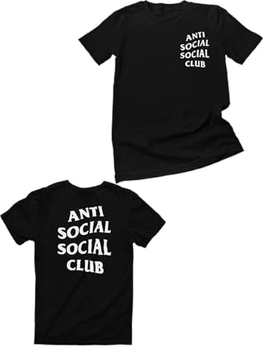 Graphic Impact Inspired Anti Social Social Club Printed Retro T-Shirt (Black, Small)