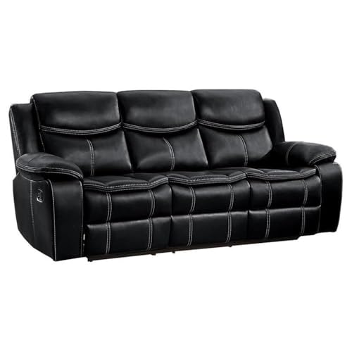 Homelegance Bastrop Double Reclining Sofa (Manual), Black