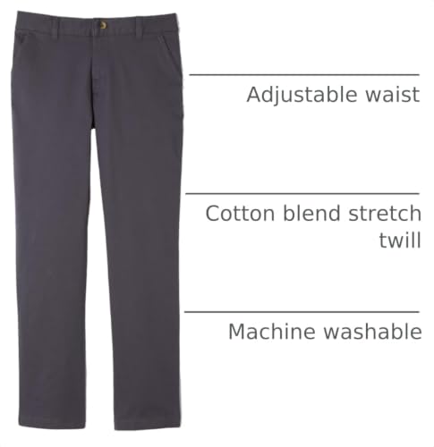 Image of French Toast Boys' Adjustable Waist Straight Fit Stretch Twill Chino Pant